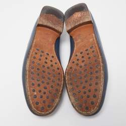 Pre Owned Tod's Blue Leather Penny Loafers Size 39