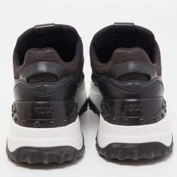 Pre Owned Tod's Black Leather and Mesh Low Top Sneakers Size 38