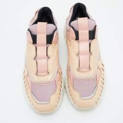 Pre Owned Tod's Tri Color Mesh and Leather Sneakers Size 39.5