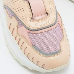 Pre Owned Tod's Tri Color Mesh and Leather Sneakers Size 39.5