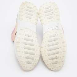 Pre Owned Tod's Tri Color Mesh and Leather Sneakers Size 39.5