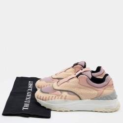 Pre Owned Tod's Tri Color Mesh and Leather Sneakers Size 39.5