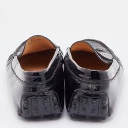 Pre Owned Tod's Black Patent Leather Penny Slip On Loafers Size 37