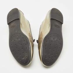 Pre Owned Tod's Metallic Leather Smoking Slippers Size 36