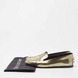 Pre Owned Tod's Metallic Leather Smoking Slippers Size 36