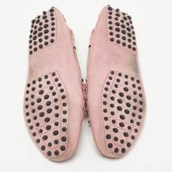 Pre Owned Tod's Pink Suede Gommino Slip On Loafers Size 38.5
