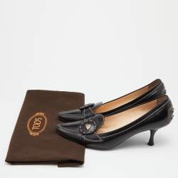 مملوكة مسبقًا Tod's Black Leather Pointed Toe Loafer Pumps Size 39