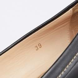 مملوكة مسبقًا Tod's Black Leather Pointed Toe Loafer Pumps Size 39