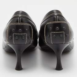 مملوكة مسبقًا Tod's Black Leather Pointed Toe Loafer Pumps Size 39