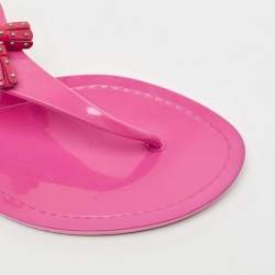 Tod's Pink Rubber Studded Tassel Thong Flat Sandals Size 38