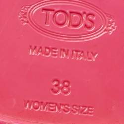 Tod's Pink Rubber Studded Tassel Thong Flat Sandals Size 38