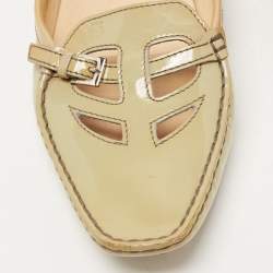 Tod's Grey Patent Pointed Toe Buckle Loafers  Size 38.5