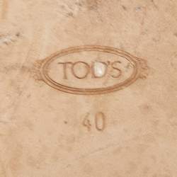 Pre Owned Tod's Brown Corduroy Fabric Flat Mules Size 40