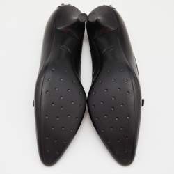 Pre Owned Tod's Black Leather Pointed Toe Loafer Pumps Size 40