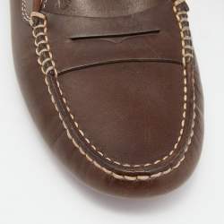 Pre Owned حذاء لوفرز تودز غومينو درايفينغ جلد منقوش ذهبي ميتالك مقاس 35.5