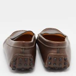 Pre Owned حذاء لوفرز تودز غومينو درايفينغ جلد منقوش ذهبي ميتالك مقاس 35.5