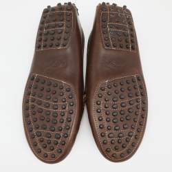 Pre Owned حذاء لوفرز تودز غومينو درايفينغ جلد منقوش ذهبي ميتالك مقاس 35.5