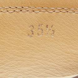 Pre Owned حذاء لوفرز تودز غومينو درايفينغ جلد منقوش ذهبي ميتالك مقاس 35.5