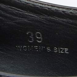 Pre Owned Tod's Black/Cream Leather Fringes Buckle Oxford Size 39