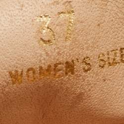 Pre Owned Tod's Metallic Gold Foil Leather Gommino Bow Slip On Loafers Size 37