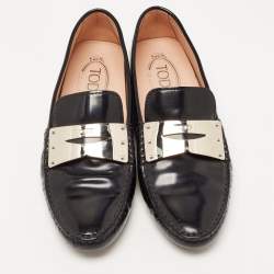 مملوكة مسبقًا Tod's Black Leather Slip On Loafers Size 36