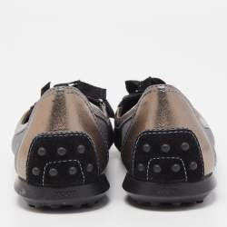 Pre Owned Tod's Tricolor Canvas and Leather Ballet Flats Size 37