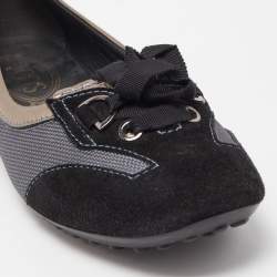 Pre Owned Tod's Tricolor Canvas and Leather Ballet Flats Size 37