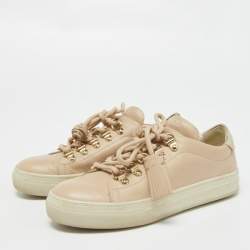 Tod's Pink Leather Low Top Sneakers Size 35