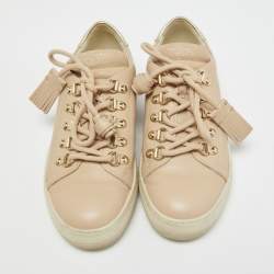 Tod's Pink Leather Low Top Sneakers Size 35