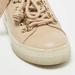 Tod's Pink Leather Low Top Sneakers Size 35