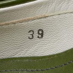 Pre Owned Tod's Green Patent Leather Bow D' Orsay Pumps Size 39