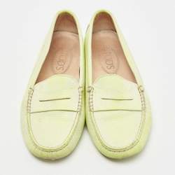 Tod's Neon Two Tone Leather Penny Slip On Loafers Size 36