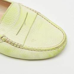 Tod's Neon Two Tone Leather Penny Slip On Loafers Size 36