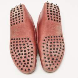 Pre Owned Tod's Red Leather Penny Slip On Loafers Size 38.5