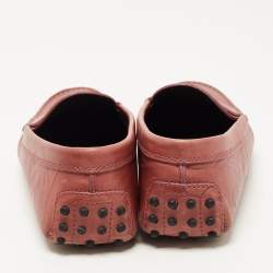 Pre Owned Tod's Red Leather Penny Slip On Loafers Size 38.5