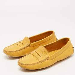 مملوكة مسبقًا Tod's Yellow Leather Penny Loafers Size 38