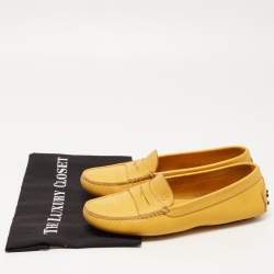مملوكة مسبقًا Tod's Yellow Leather Penny Loafers Size 38