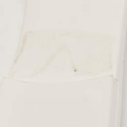 Pre Owned Tod's White Rubber and Patent Leather Floral Lasercut Flat Slides Size 40