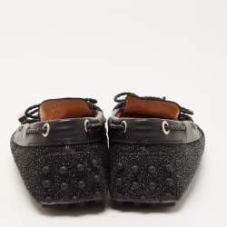 Pre Owned حذاء لوفرز تودز فيونكة سليب أون سويدي أسود مقاس 38.5