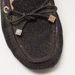 Pre Owned حذاء لوفرز تودز فيونكة سليب أون سويدي أسود مقاس 38.5