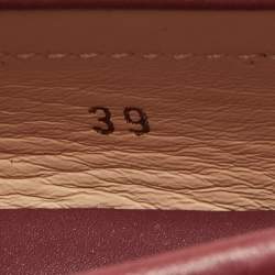 Pre Owned Tod's Burgundy Leather Slip On Loafers Size 39