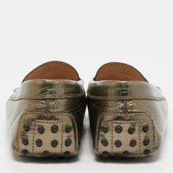 Pre Owned Tod's Metallic Leather Penny Loafers Size 41