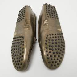 Pre Owned Tod's Metallic Leather Penny Loafers Size 41