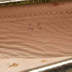 Pre Owned Tod's Metallic Leather Penny Loafers Size 41