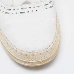 Pre Owned Tod's White Leather Slip on Loafers Size 37.5