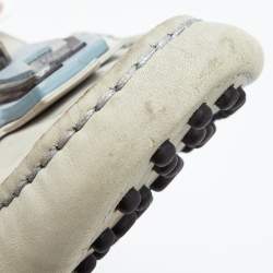 Pre Owned Tod's Grey Nubuck Leather Slip On Loafers Size 41