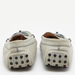 Pre Owned Tod's Grey Nubuck Leather Slip On Loafers Size 41