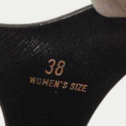 مملوكة مسبقًا Tod's Tricolor Leather and Suede Fringe Detail Slingback Sandals Size 38