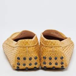 مملوكة مسبقًا Tod's Yellow Python Penny Loafers Size 37 