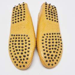 مملوكة مسبقًا Tod's Yellow Python Penny Loafers Size 37 